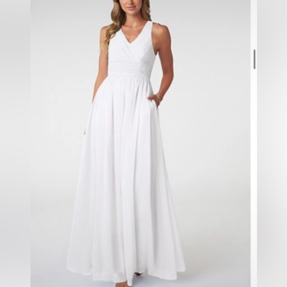 Azazie white dress